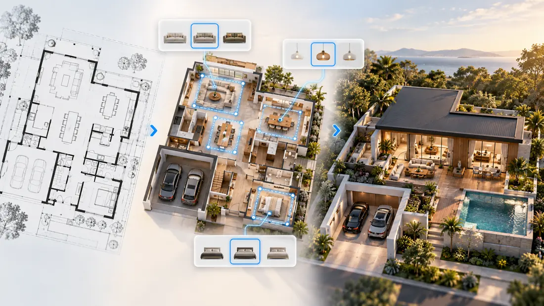 My3D AI design assistance app experience concept