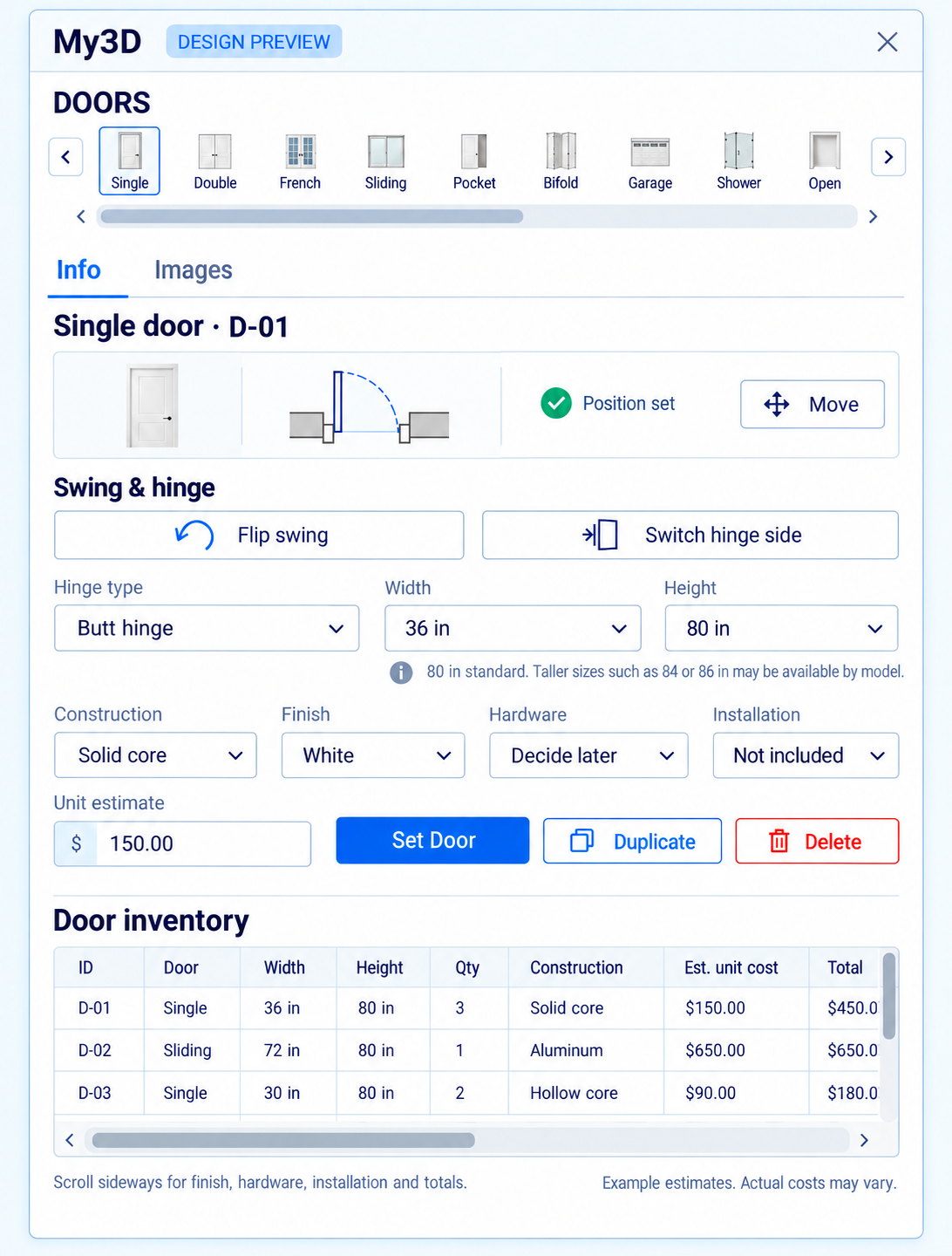 Doors · Compact Icons & Inventory
