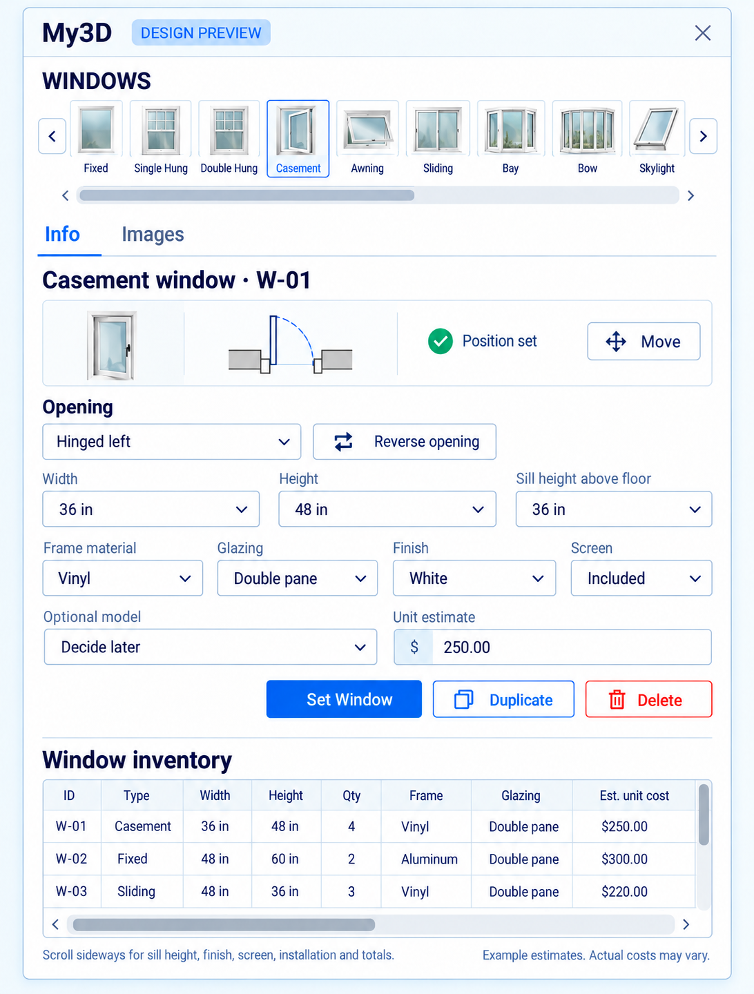 Windows · Compact Types & Inventory
